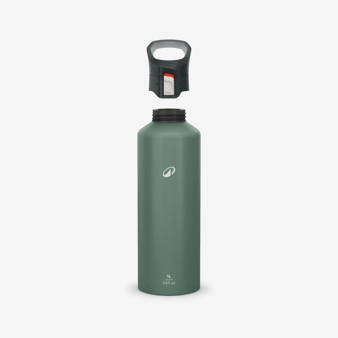 1 L aluminium (100% recycled) water bottle with snap-on cap — تصویر 4