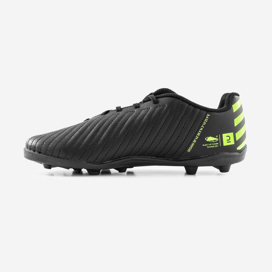 Kids' lace-up football boots 100 FG black and yellow — تصویر 3