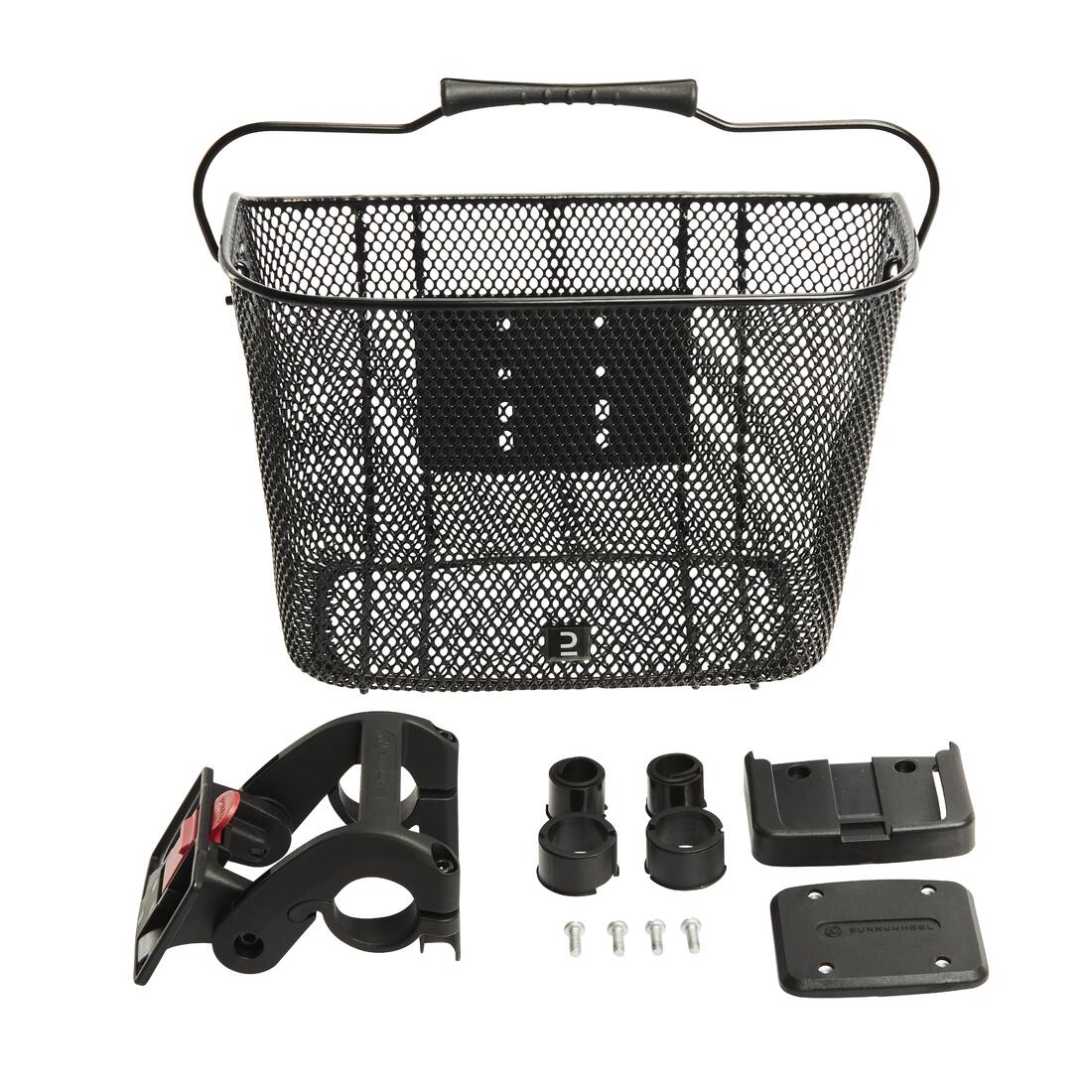 Kids' 9-Litre Metal Bike Basket-Black — تصویر 2
