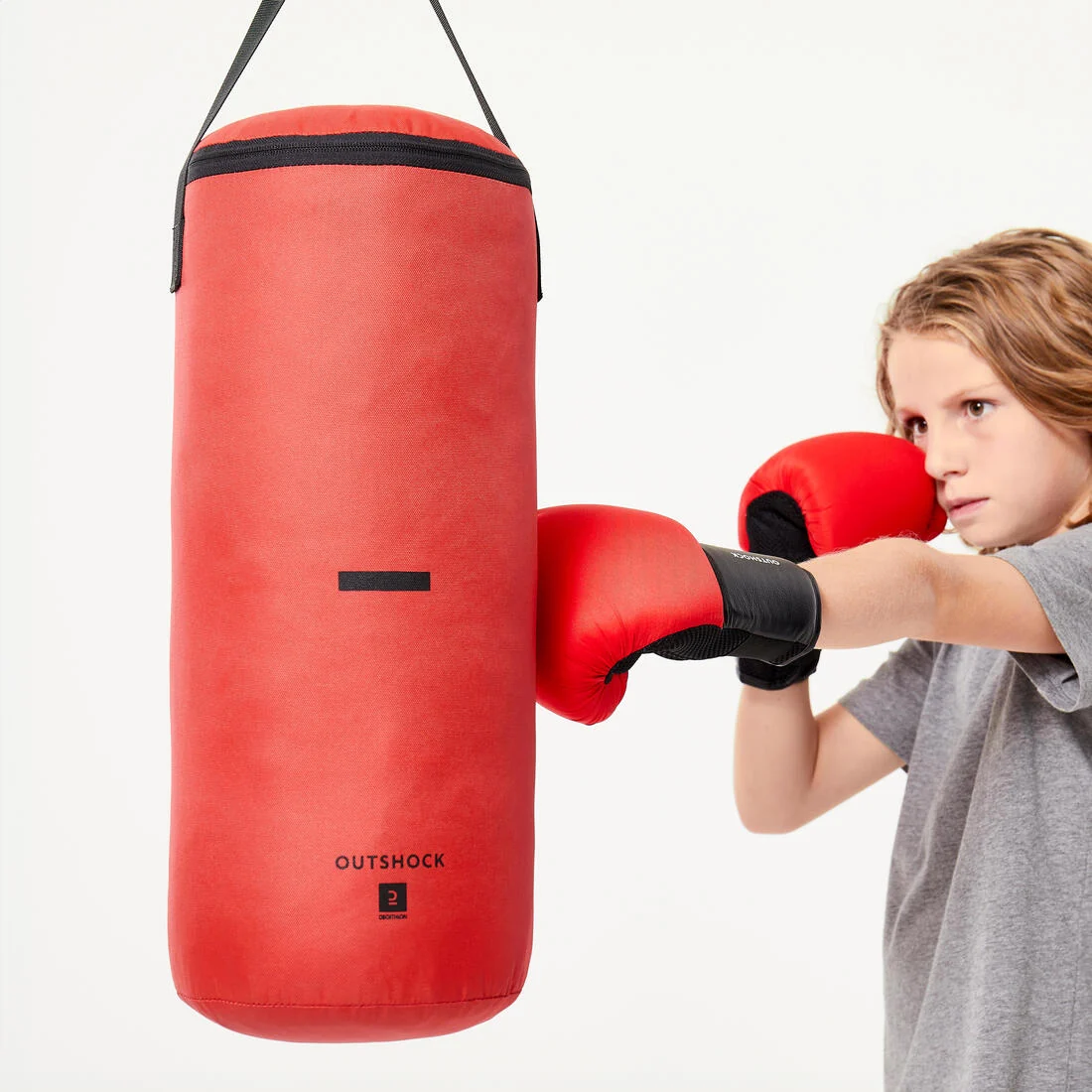 Kids' Punching Bag and Boxing Gloves Set - Red — تصویر 3