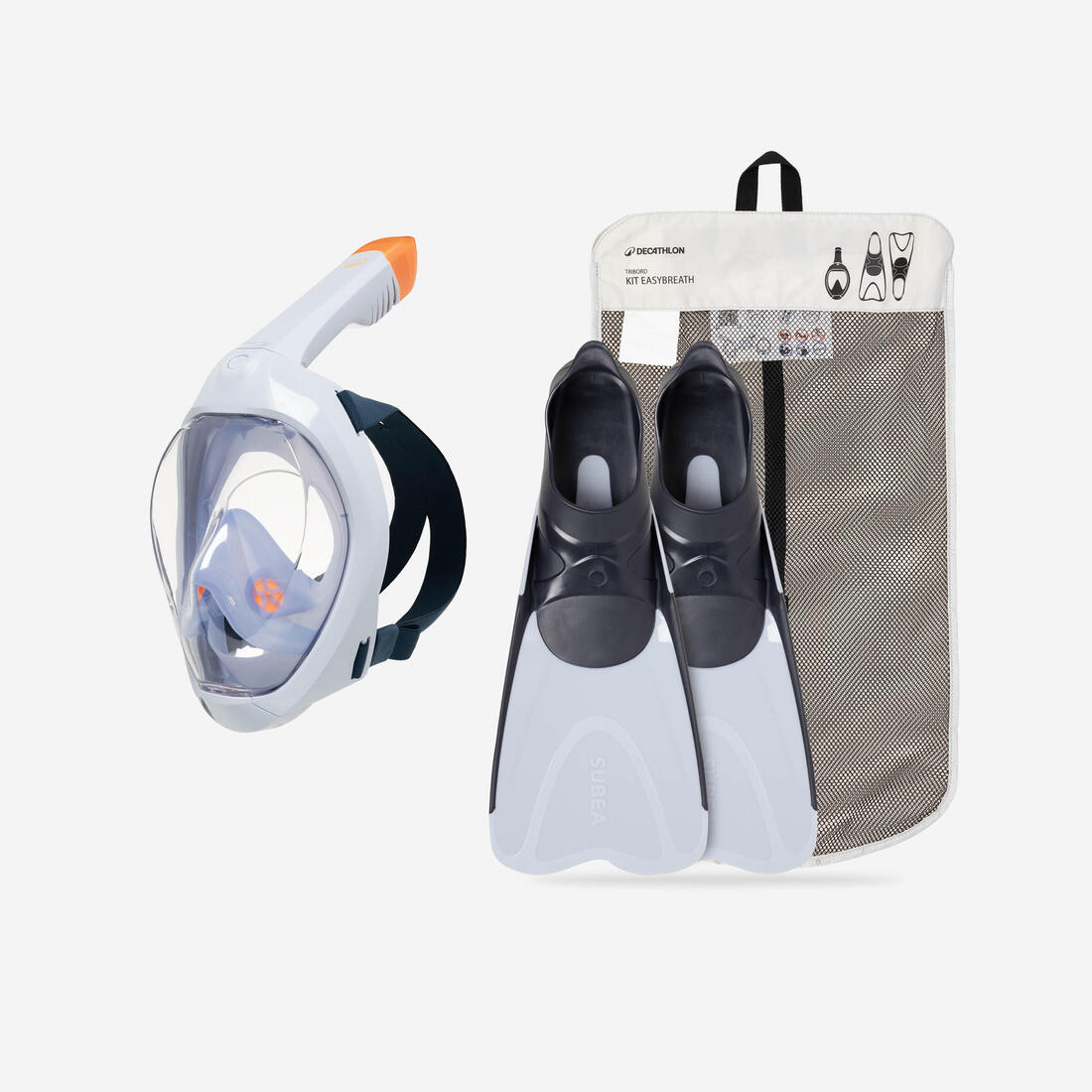 Adult Easybreath mask and fins snorkelling set, EASYBREATH set — تصویر 1
