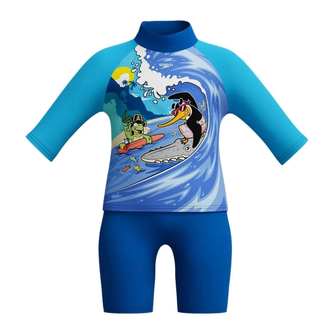Boys' Learn to Swim Sun Protection Top & Short Blue — تصویر 1