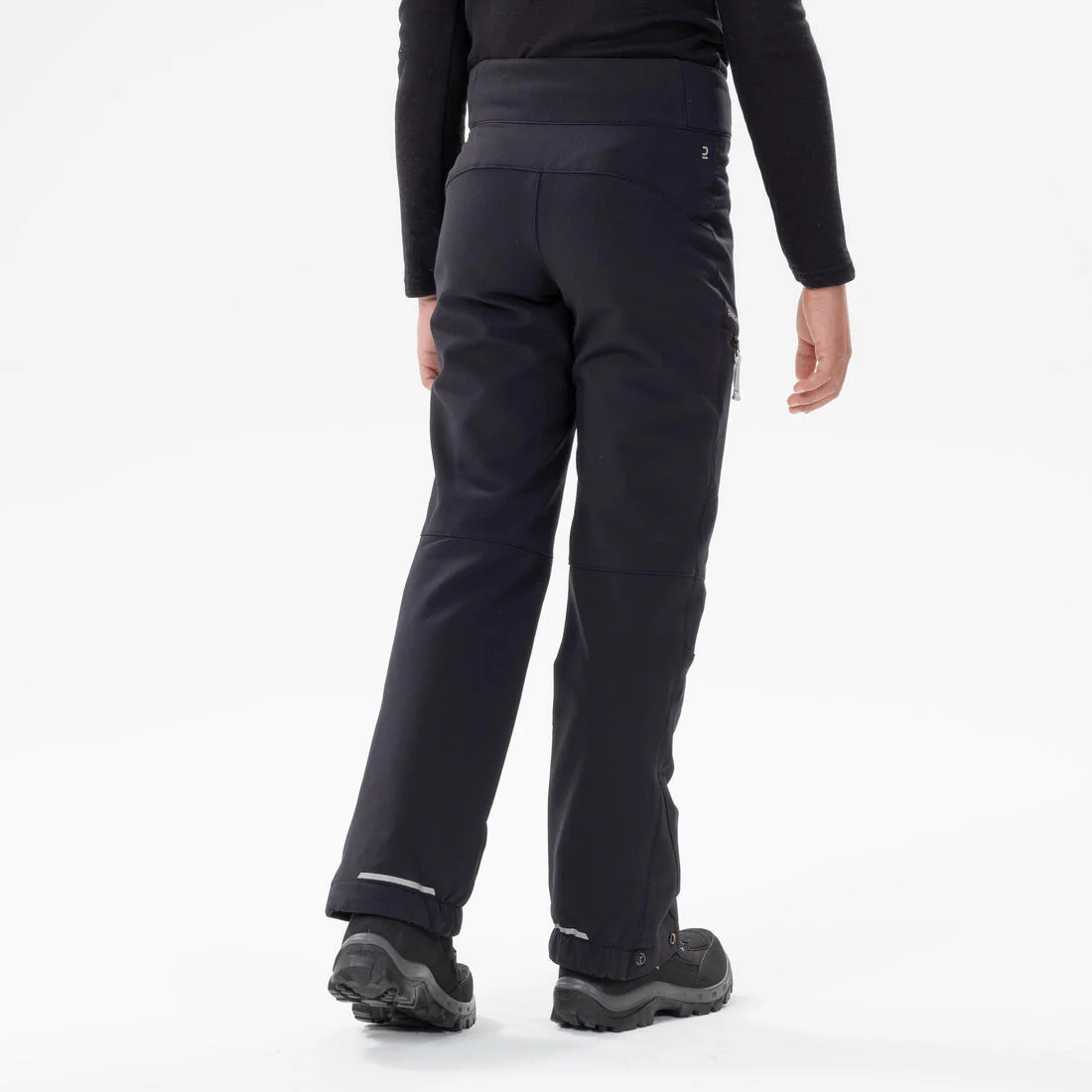 Kids’ warm softshell hiking trousers, 7-15 years, MH500 - Black — تصویر 4
