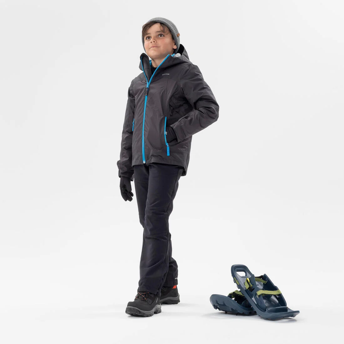 Kids’ warm softshell hiking trousers, 7-15 years, MH500 - Black — تصویر 2