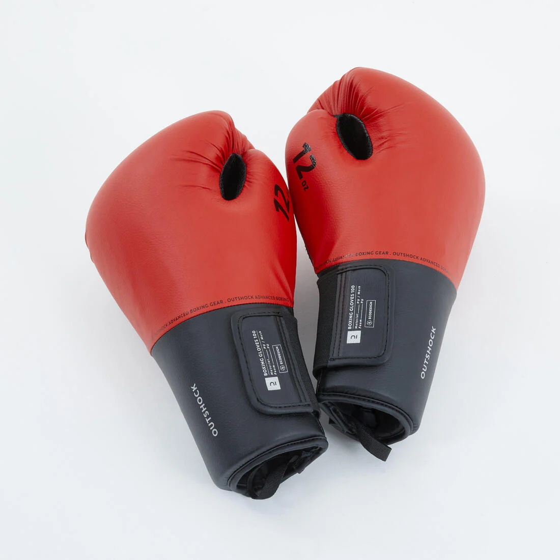 Adult Training Boxing Gloves Beginner - Red/Black — تصویر 2