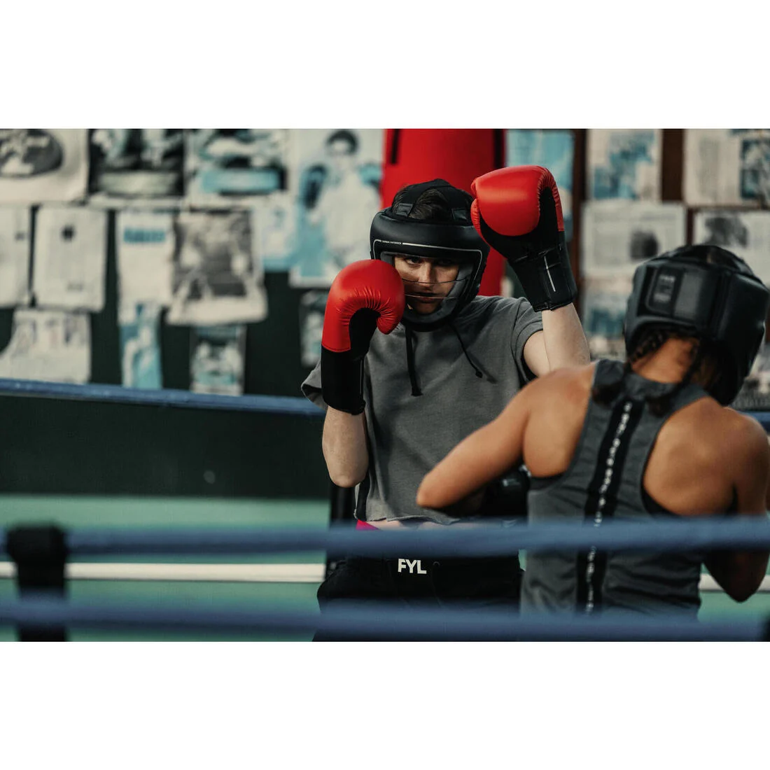 Adult Training Boxing Gloves Beginner - Red/Black — تصویر 7