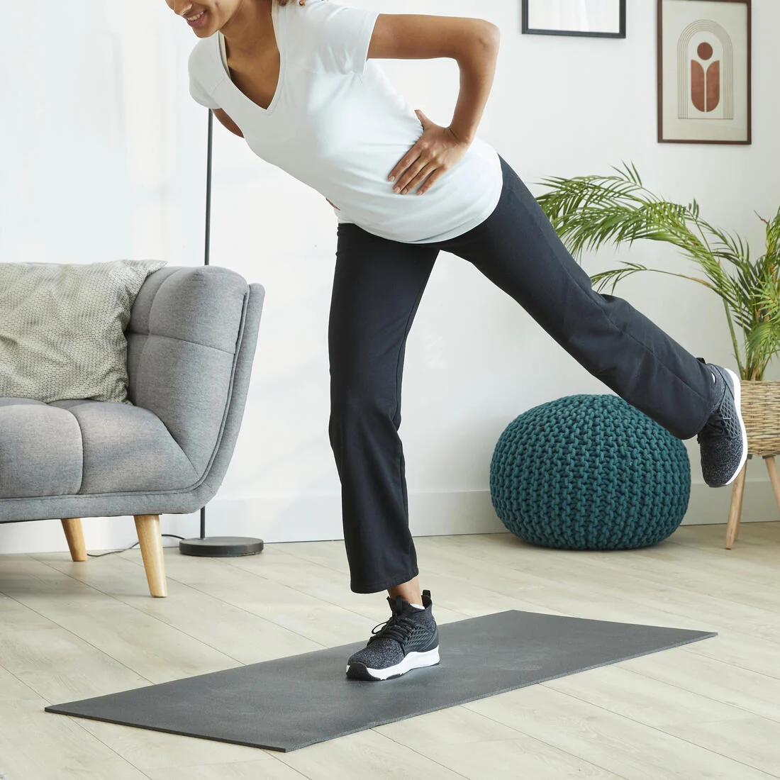 6.5 mm Comfort Fitness Mat - Black — تصویر 2