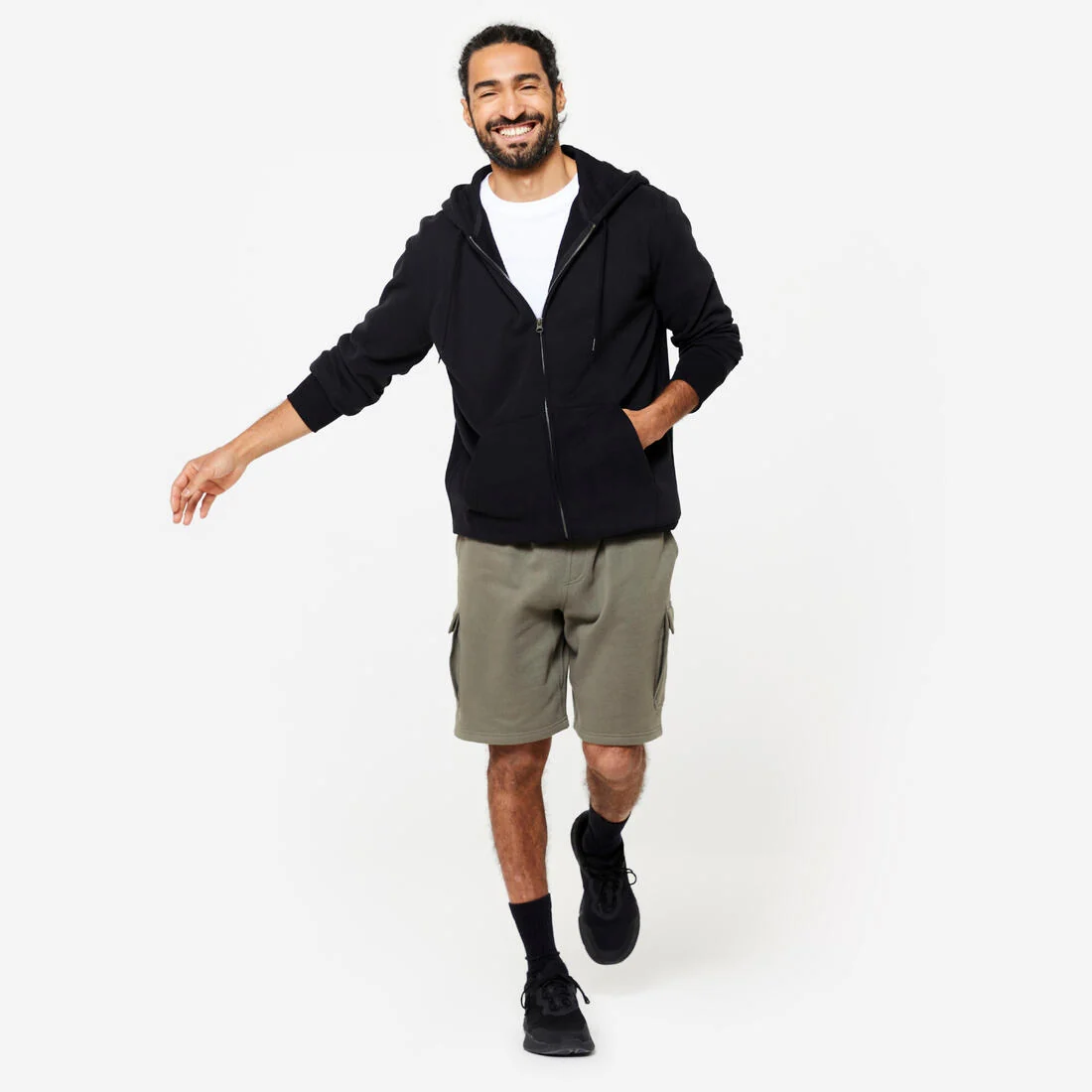 Men's Fleece Zip-Up Fitness Hoodie — تصویر 5