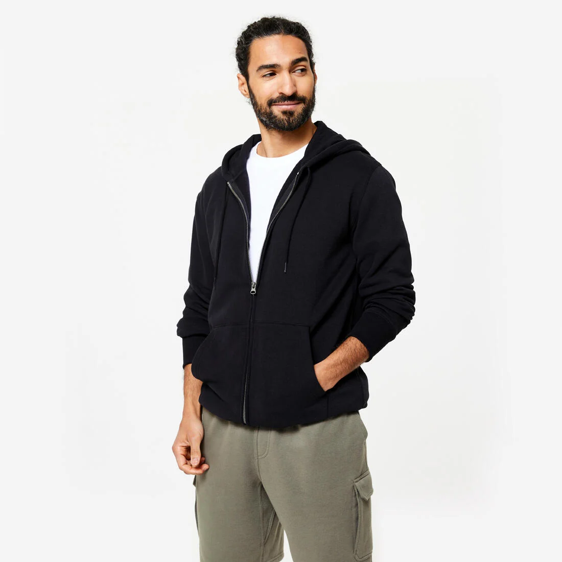 Men's Fleece Zip-Up Fitness Hoodie — تصویر 3