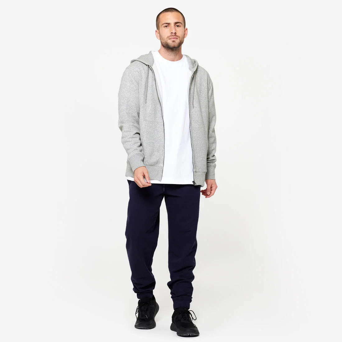 Men's Fleece Zip-Up Fitness Hoodie — تصویر 4