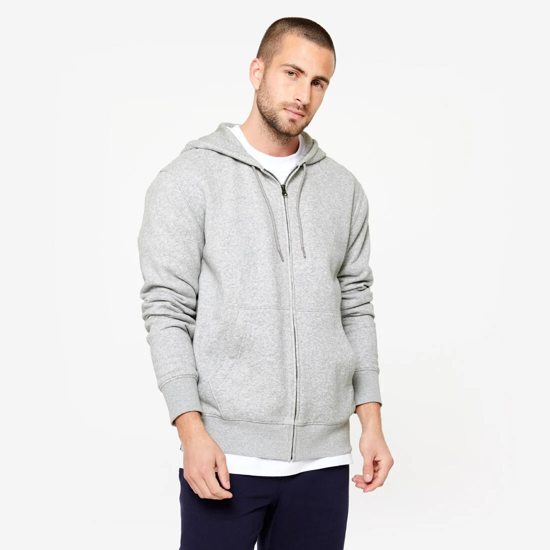 Men's Fleece Zip-Up Fitness Hoodie — تصویر 2