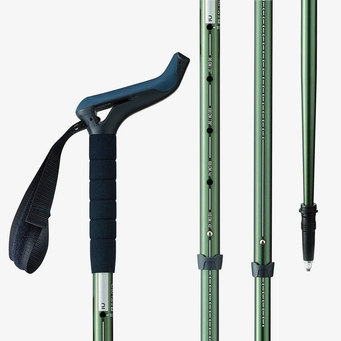 1 Hiking Pole - MT100 Ergonomic Green — تصویر 2