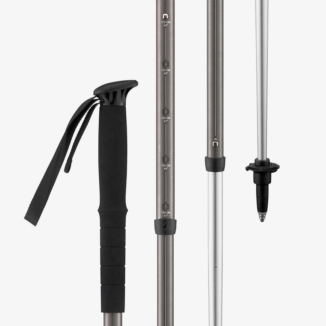 Comfortable hiking pole MH100 Comfort - Grey — تصویر 3