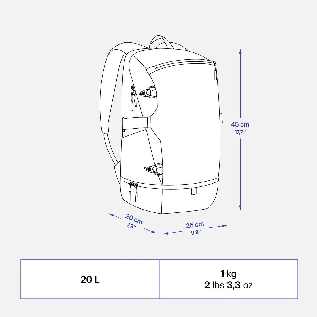 Arpenaz 500 20L insulated hiking backpack — تصویر 7