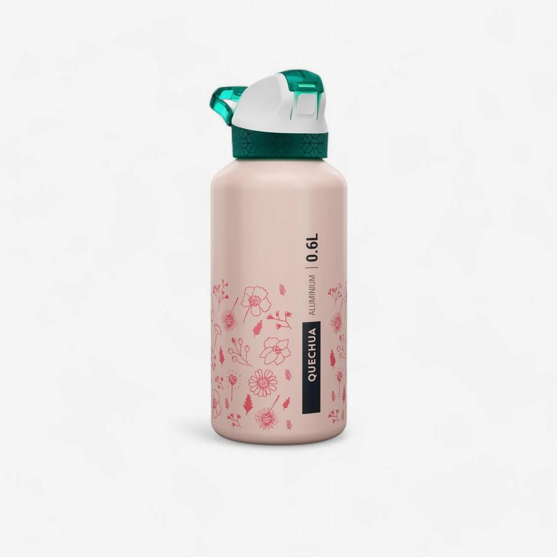 Kids’ 0.6 L recycled aluminium water flask with instant cap, pipette and straw — تصویر 2