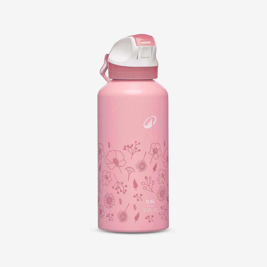 Kids’ 0.6 L recycled aluminium water flask with instant cap, pipette and straw — تصویر 1