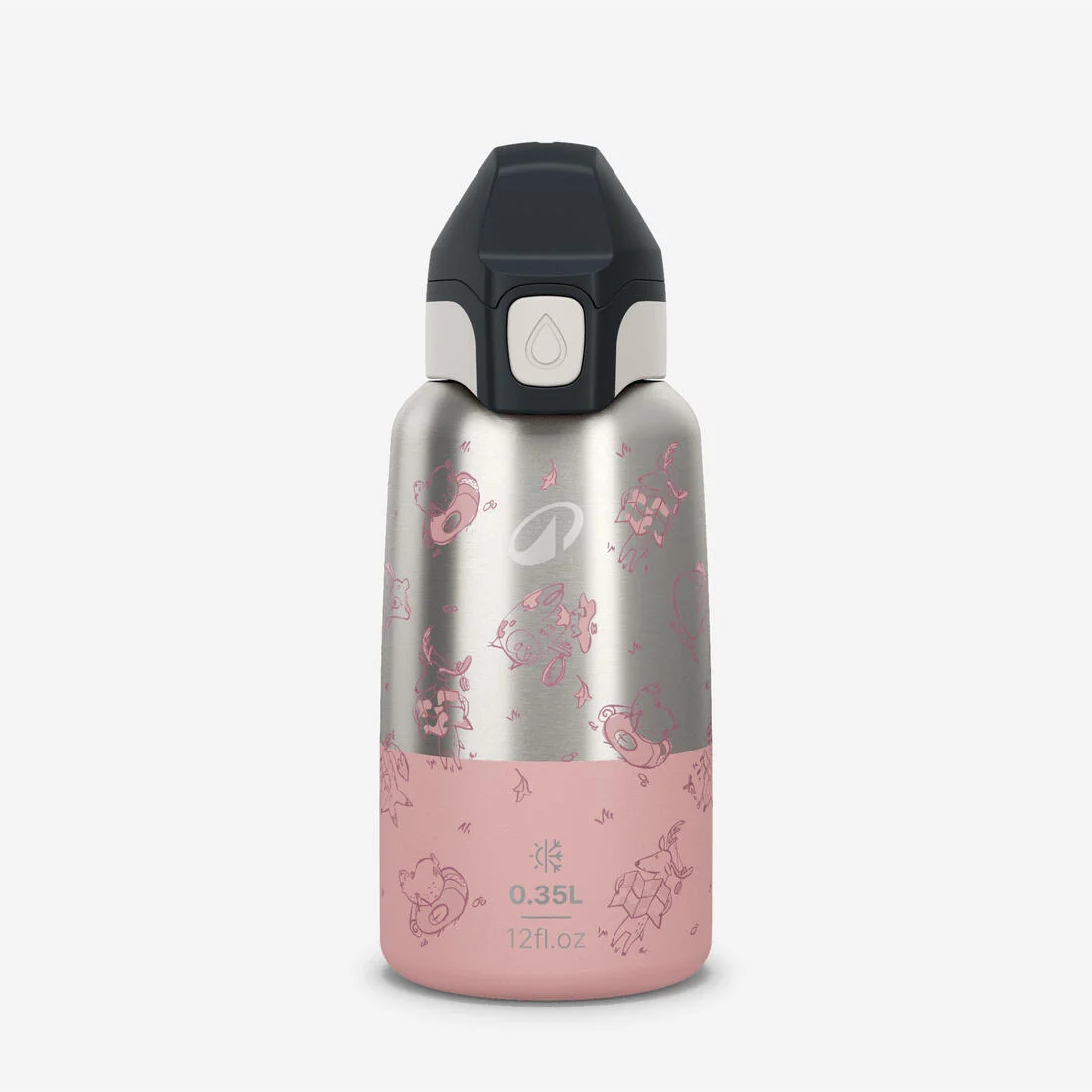 Kids’ 0.35 L stainless steel insulated flask with quick opening hiking cap — تصویر 1