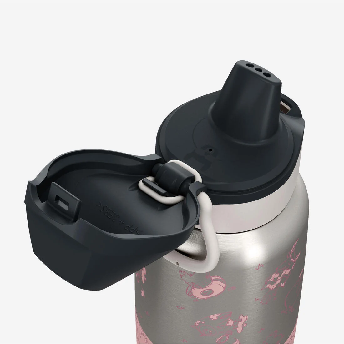 Kids’ 0.35 L stainless steel insulated flask with quick opening hiking cap — تصویر 8