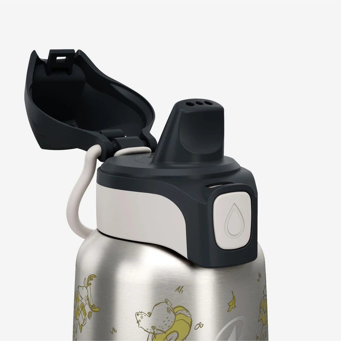 Kids’ 0.35 L stainless steel insulated flask with quick opening hiking cap — تصویر 5
