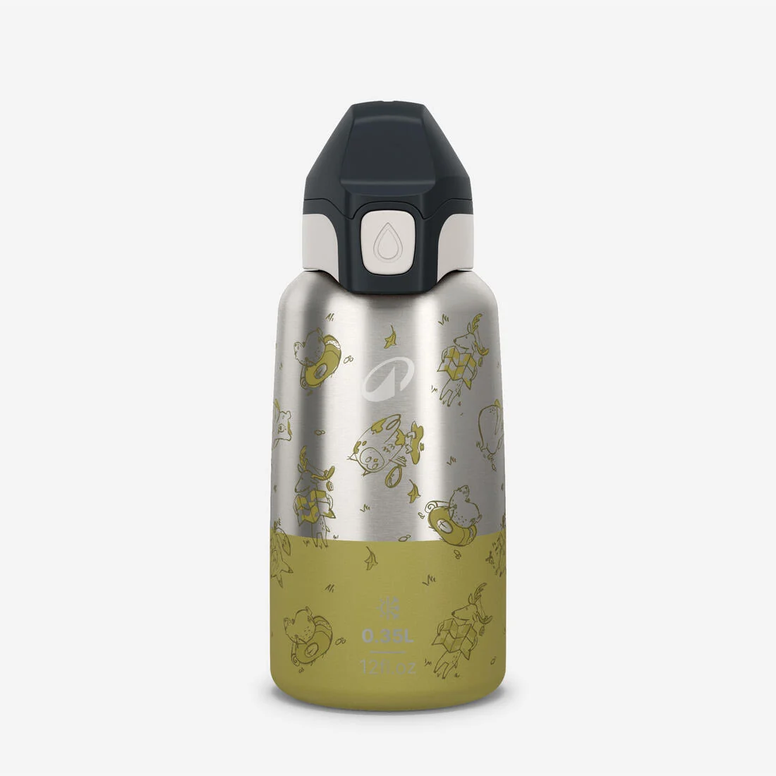 Kids’ 0.35 L stainless steel insulated flask with quick opening hiking cap — تصویر 2
