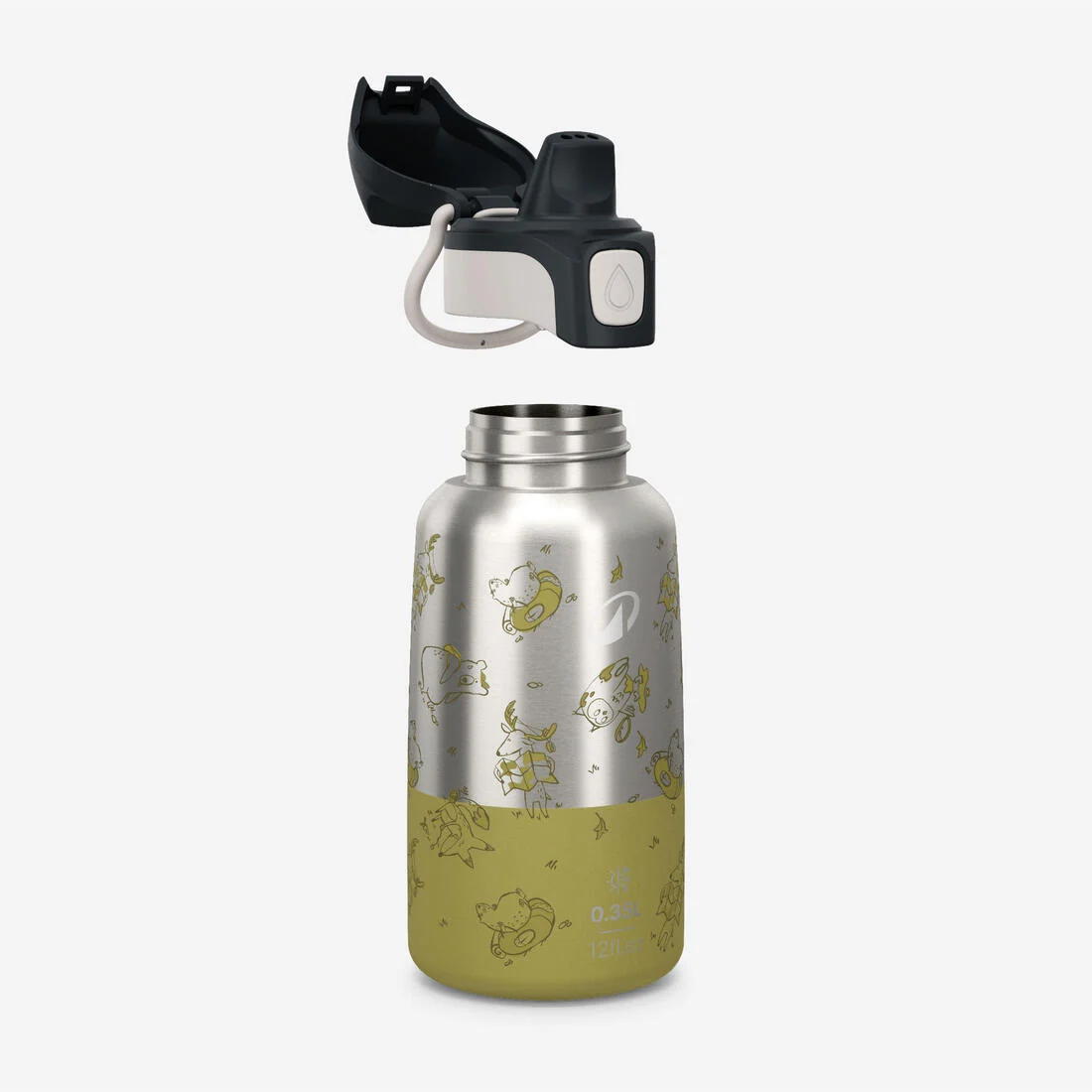 Kids’ 0.35 L stainless steel insulated flask with quick opening hiking cap — تصویر 4