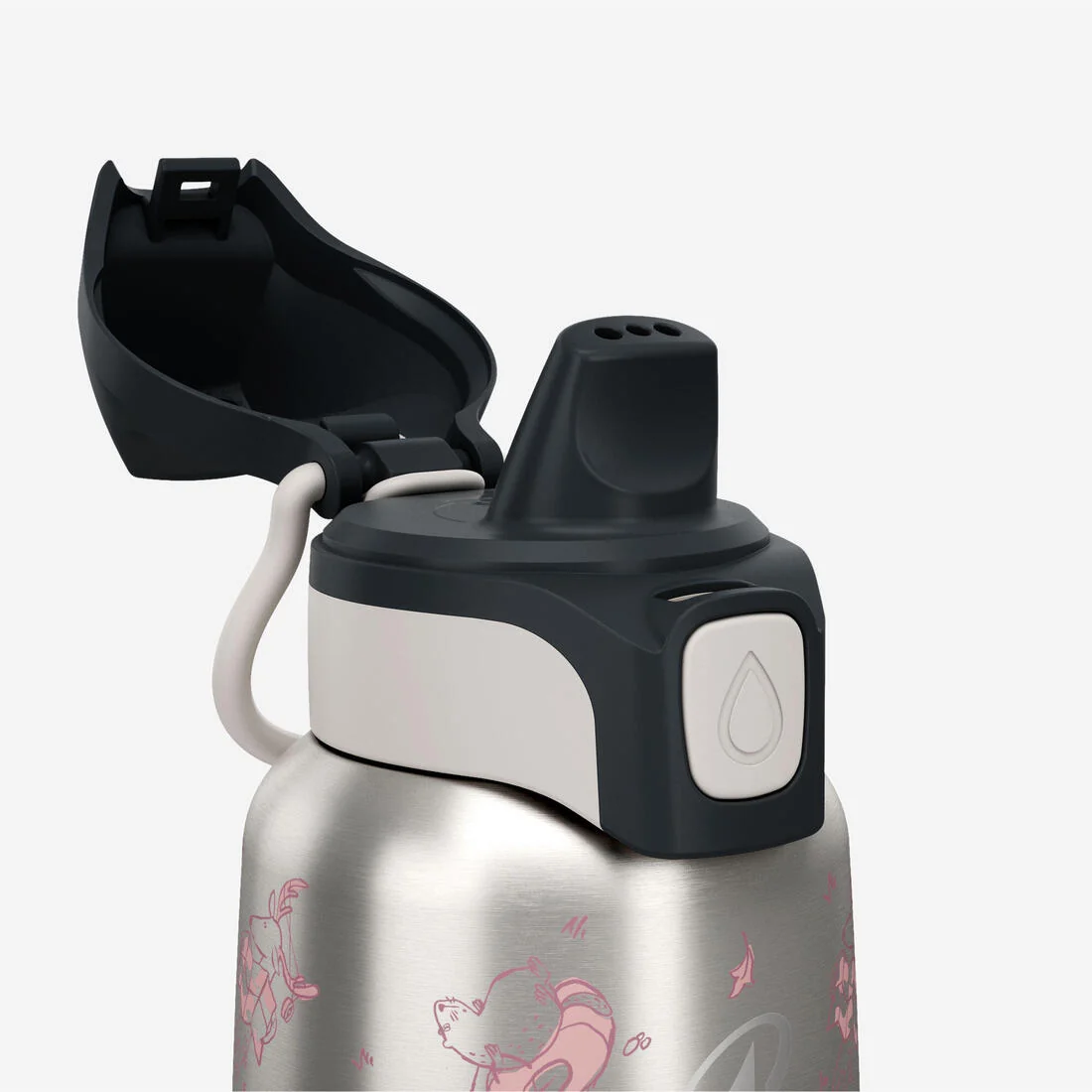 Kids’ 0.35 L stainless steel insulated flask with quick opening hiking cap — تصویر 6