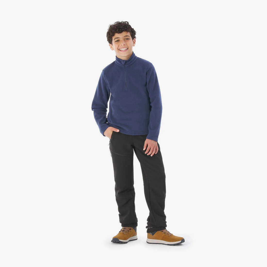 Kids’ hiking fleece jacket MH100 Half Zip - 7-15 years — تصویر 5