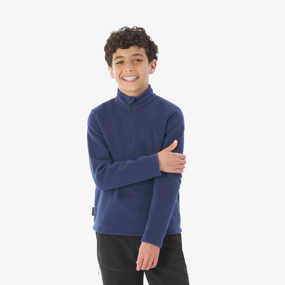 Kids’ hiking fleece jacket MH100 Half Zip - 7-15 years — تصویر 2