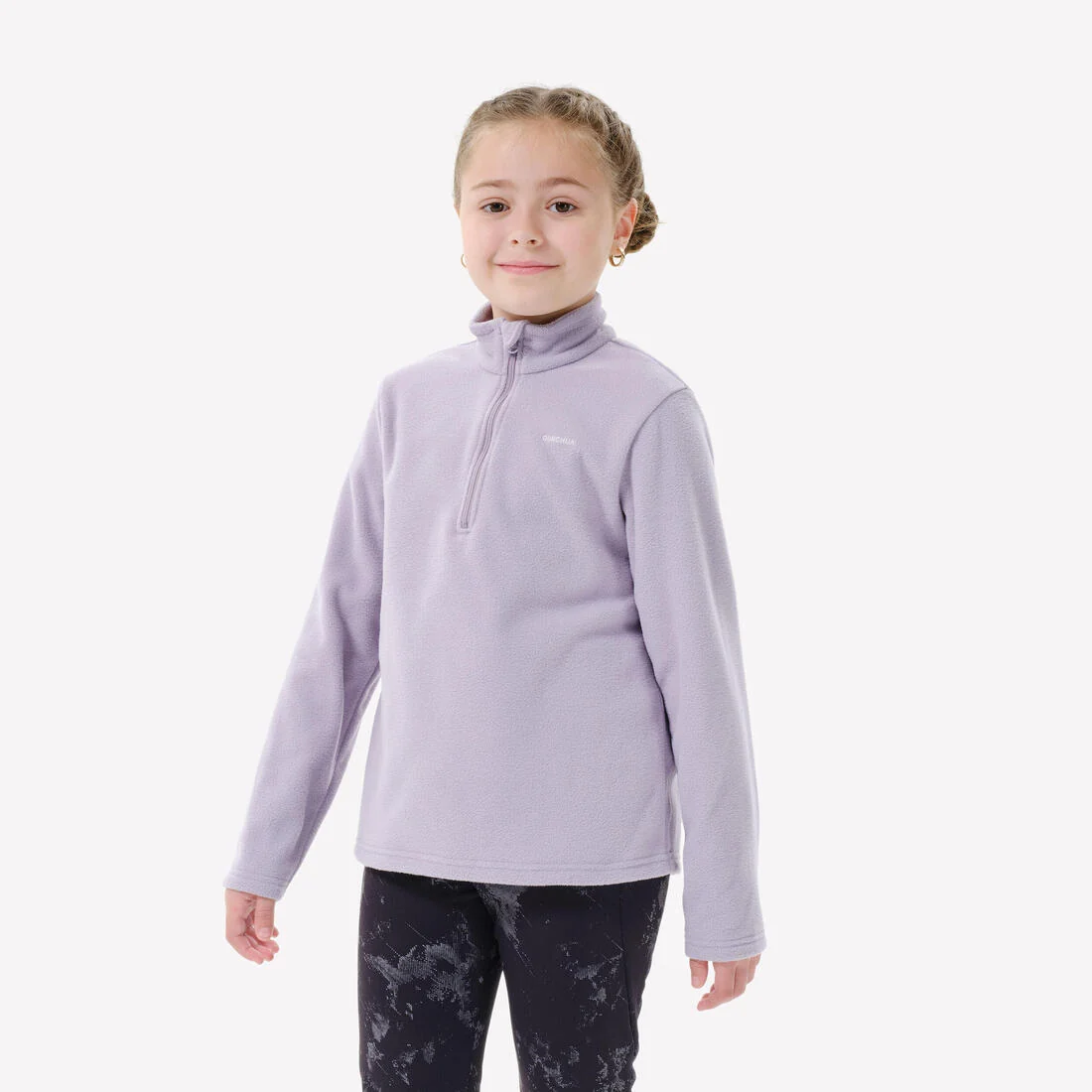 Kids’ hiking fleece jacket MH100 Half Zip - 7-15 years — تصویر 1