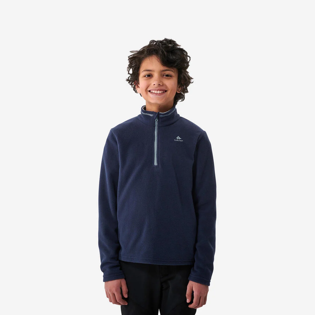 Kids’ hiking fleece jacket MH100 Half Zip - 7-15 years — تصویر 3