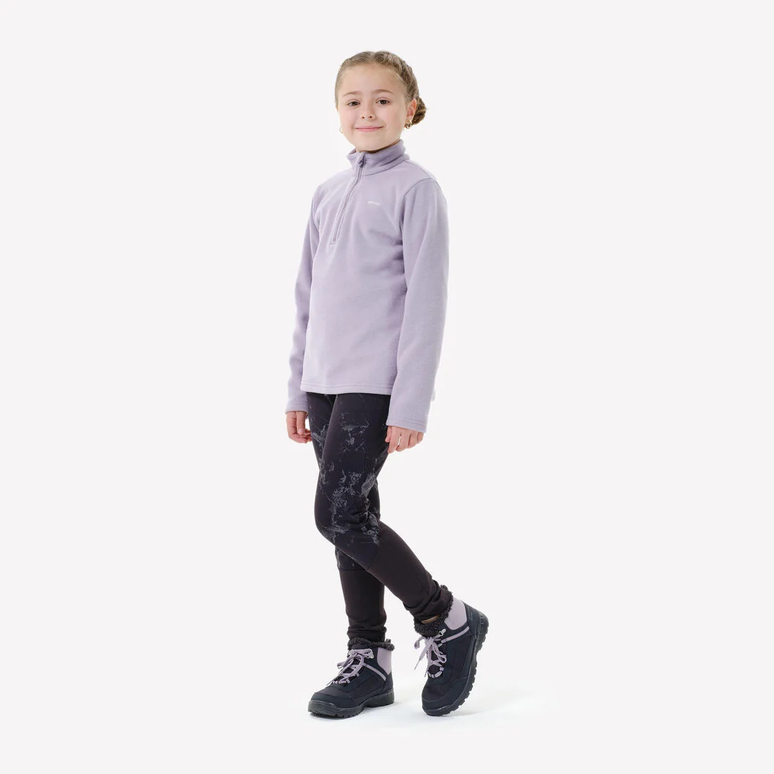 Kids’ hiking fleece jacket MH100 Half Zip - 7-15 years — تصویر 6