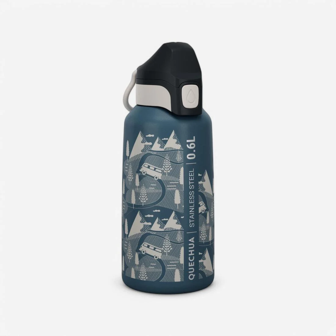 Kids' 0.6 L stainless steel (75% recycled) water bottle with a snap-on cap — تصویر 2