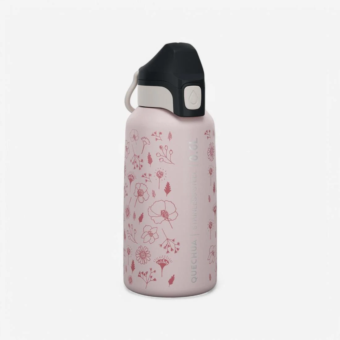 Kids' 0.6 L stainless steel (75% recycled) water bottle with a snap-on cap — تصویر 1