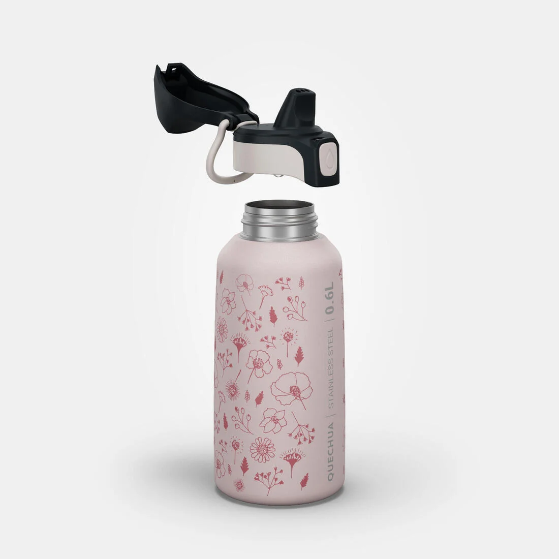 Kids' 0.6 L stainless steel (75% recycled) water bottle with a snap-on cap — تصویر 3