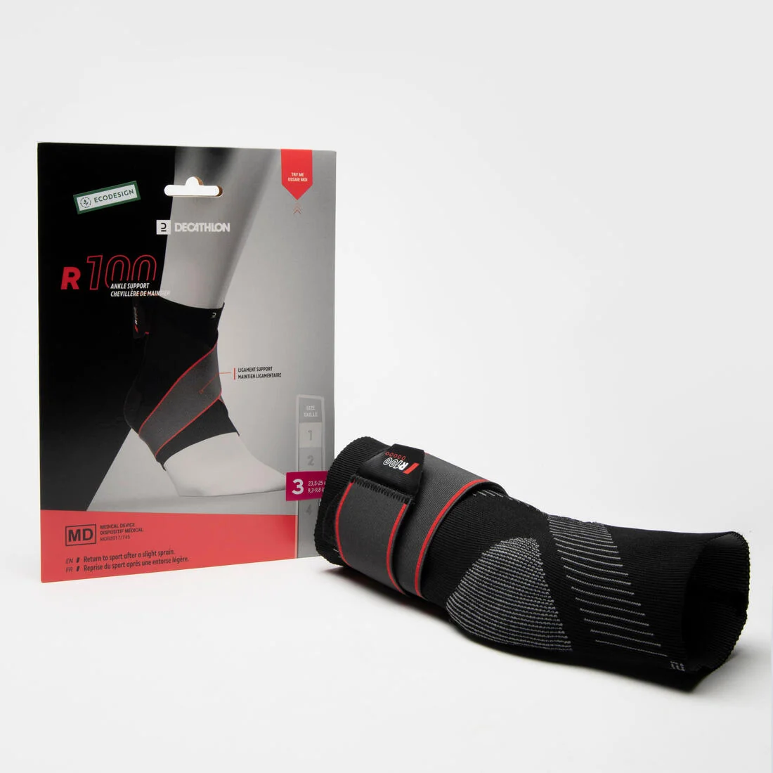 Adult Left/Right Ankle Ligament Support R100 - Black — تصویر 5
