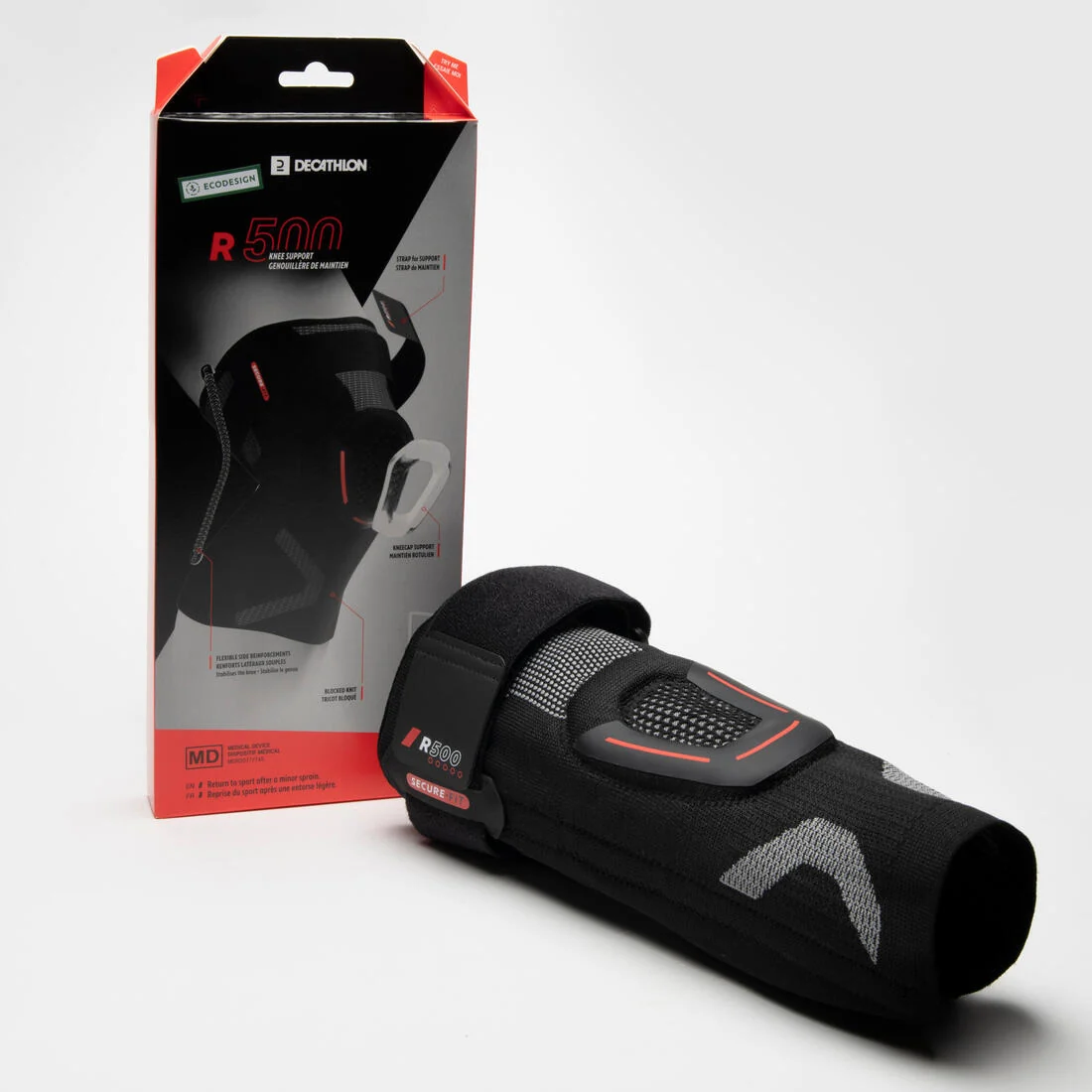 Adult Right/Left Knee Brace for Ligament Support R500 - Black — تصویر 5