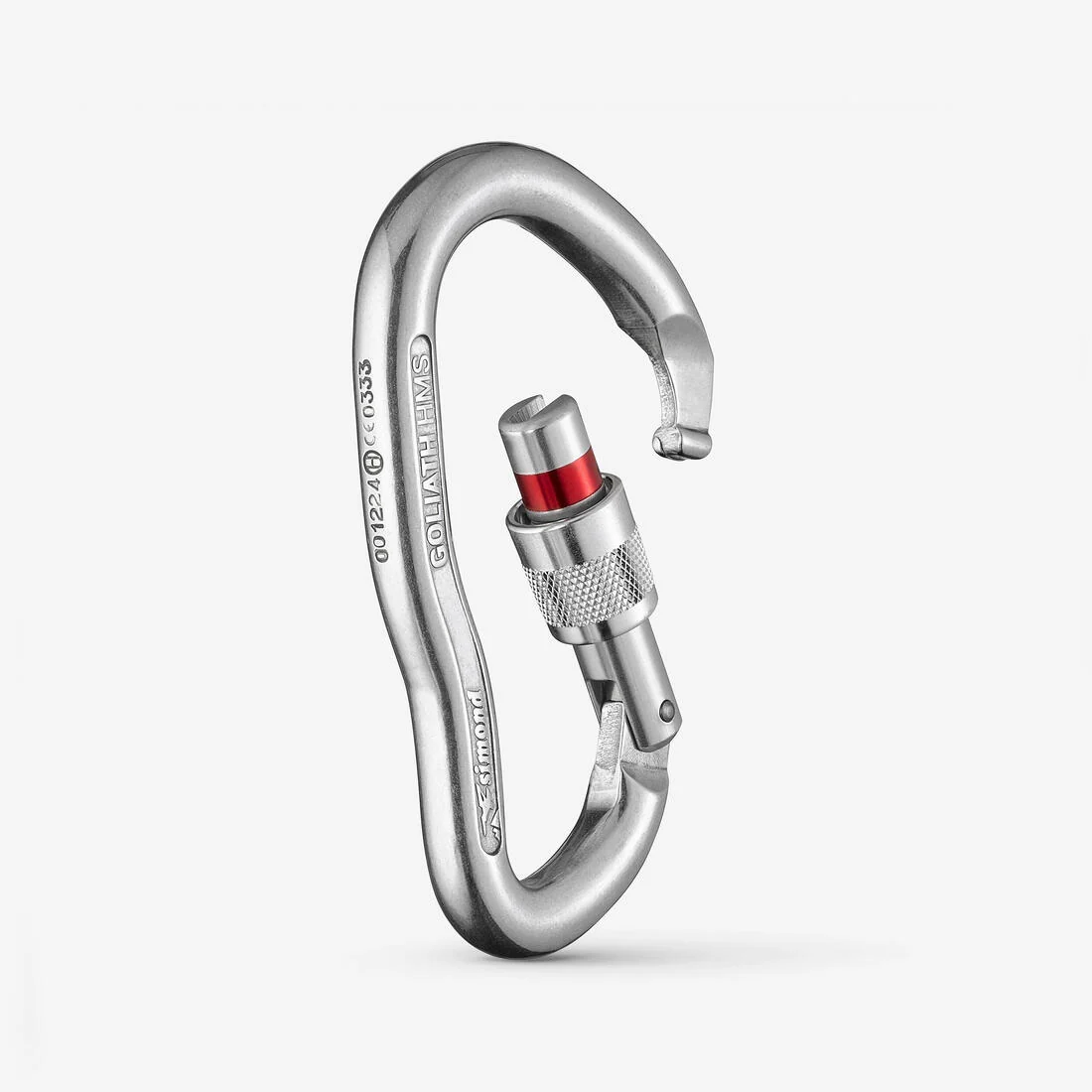 HMS mountaineering and climbing screwgate carabiner goliath secure grey — تصویر 3