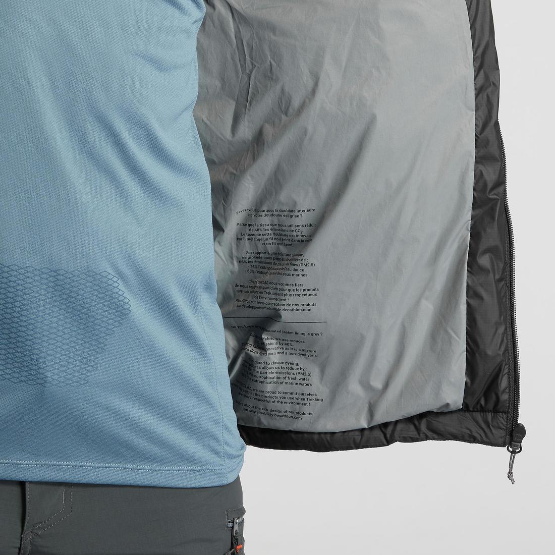 Men’s synthetic trekking down jacket with hood, MT100 -5°C — تصویر 5