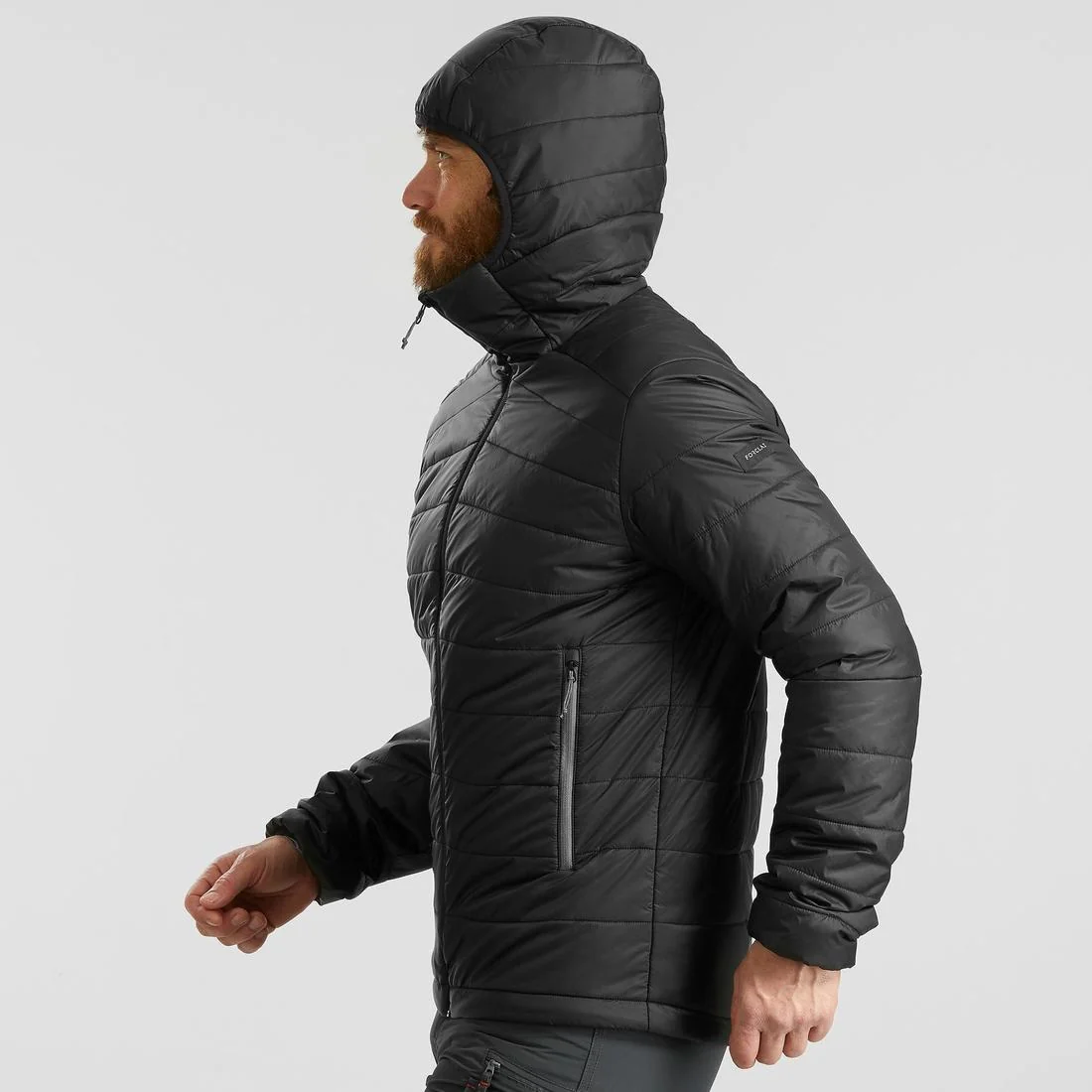 Men’s synthetic trekking down jacket with hood, MT100 -5°C — تصویر 4