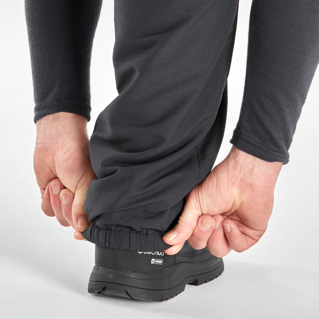 Men’s water-repellent hiking trousers -18°C NH100 - Grey — تصویر 3