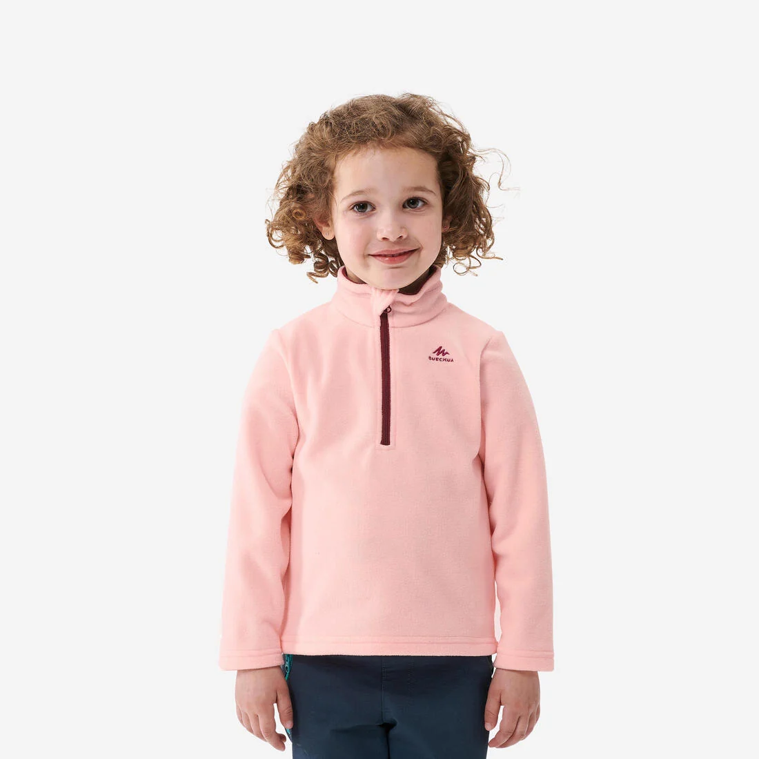 Kids’ Hiking Fleece - MH100 Aged 2-6 - Pink — تصویر 1