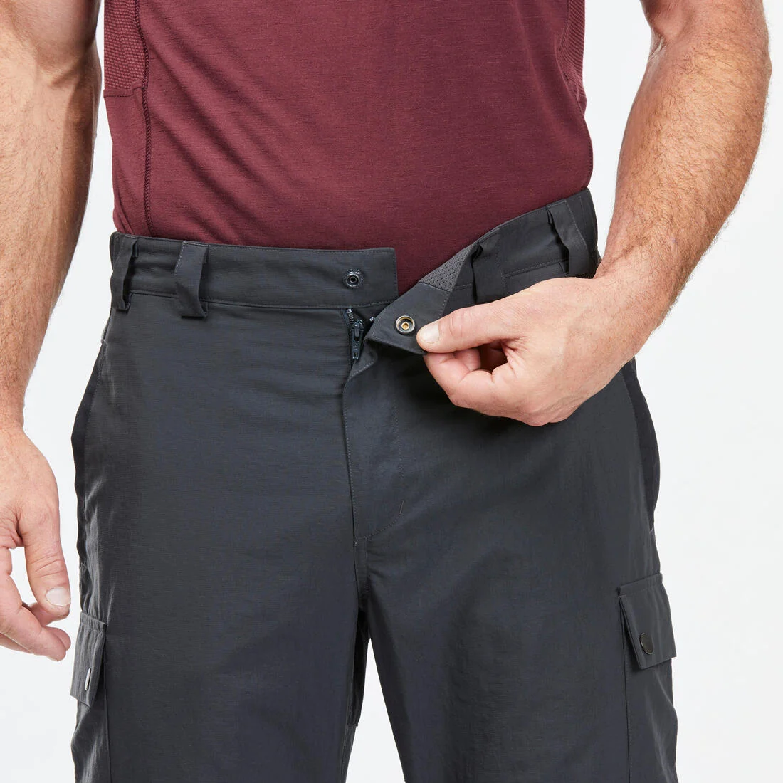 Men's Mountain Trekking Durable 2-in-1 Zip-Off Trousers MT100 — تصویر 8