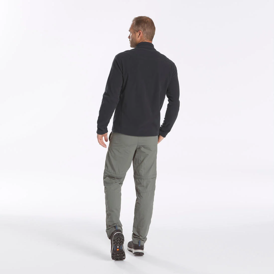 Men's Mountain Hiking Fleece MH100 Full Zip - Black — تصویر 7