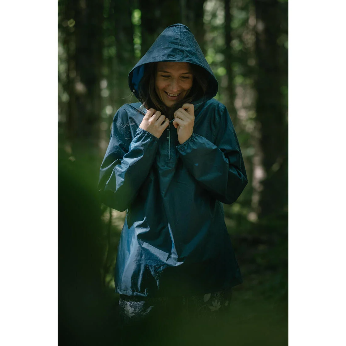 Women’s Water-repellent, Windproof Hiking Jacket Raincut 1/2 Zip - Blue — تصویر 6