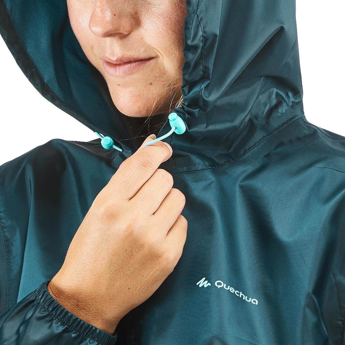 Women’s Water-repellent, Windproof Hiking Jacket Raincut 1/2 Zip - Blue — تصویر 5