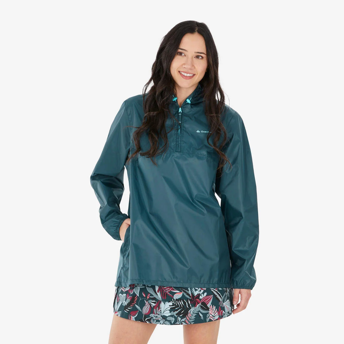 Women’s Water-repellent, Windproof Hiking Jacket Raincut 1/2 Zip - Blue — تصویر 1