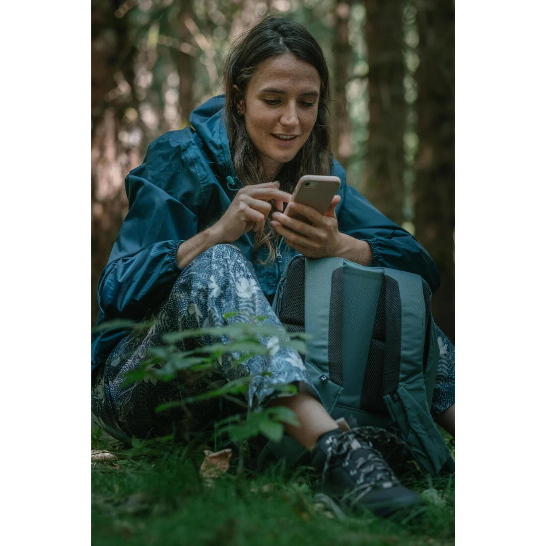 Women’s Water-repellent, Windproof Hiking Jacket Raincut 1/2 Zip - Blue — تصویر 8