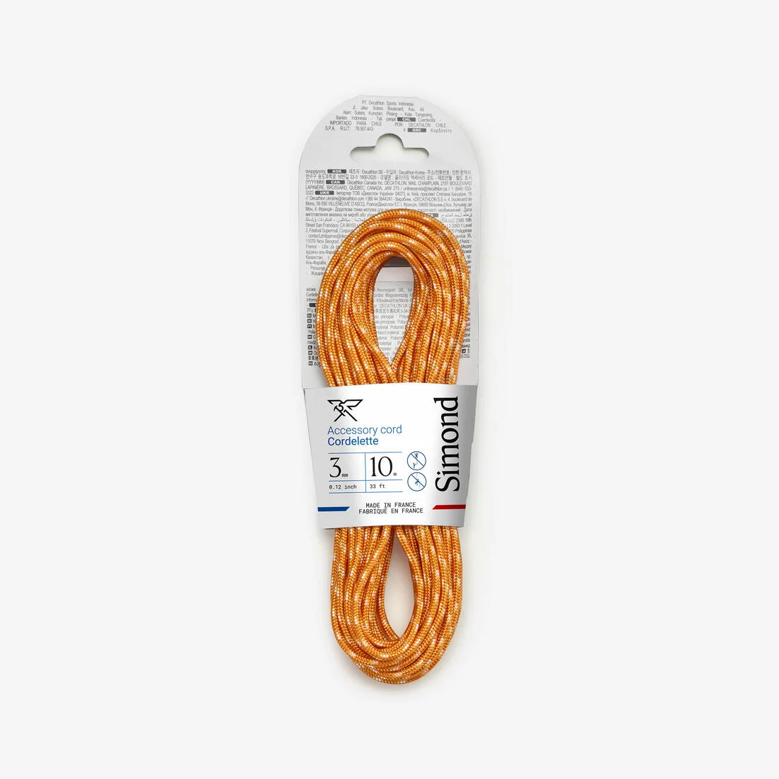 Climbing and Mountaineering Cordelette 3 mm x 10 m - Orange — تصویر 1