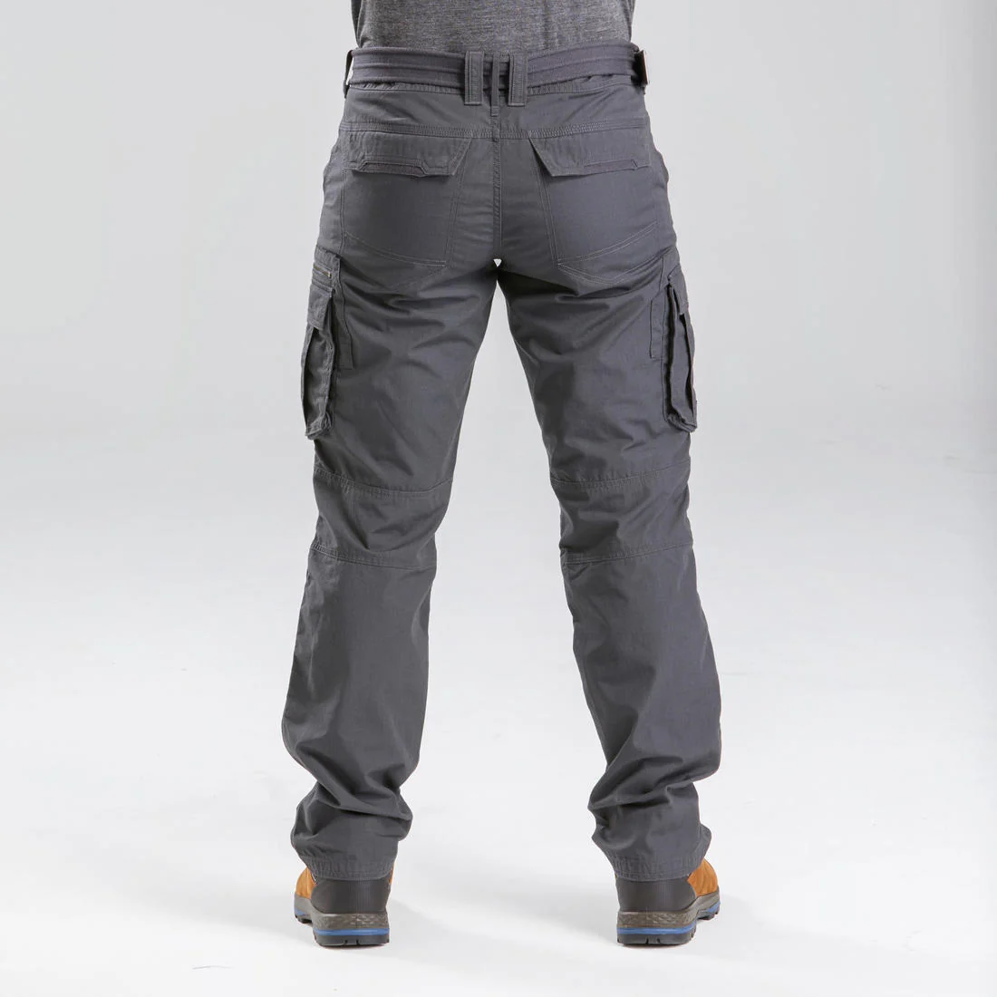 Men's Travel Trekking Cargo Trousers - TRAVEL 500 Grey — تصویر 3