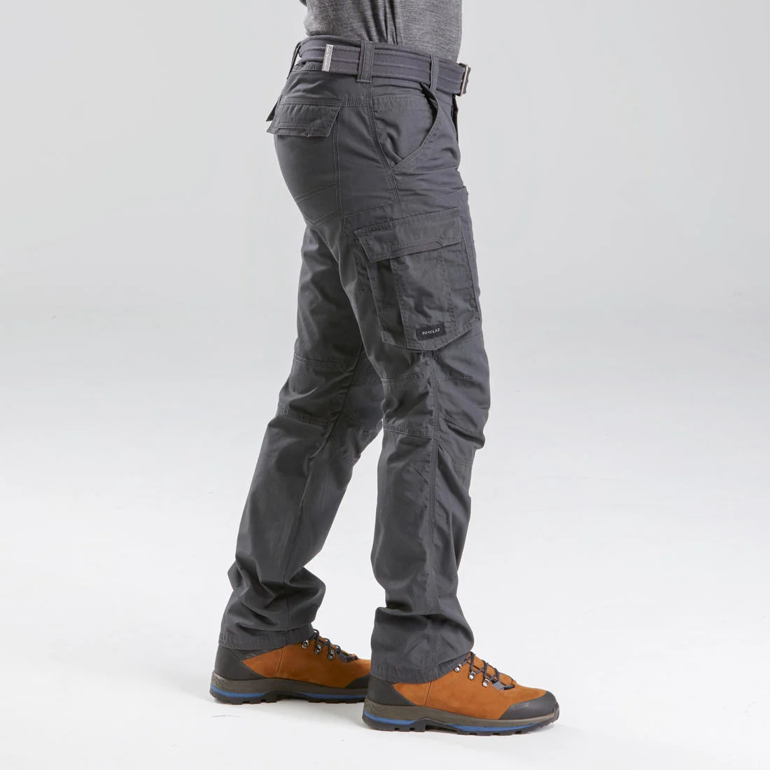 Men's Travel Trekking Cargo Trousers - TRAVEL 500 Grey — تصویر 2